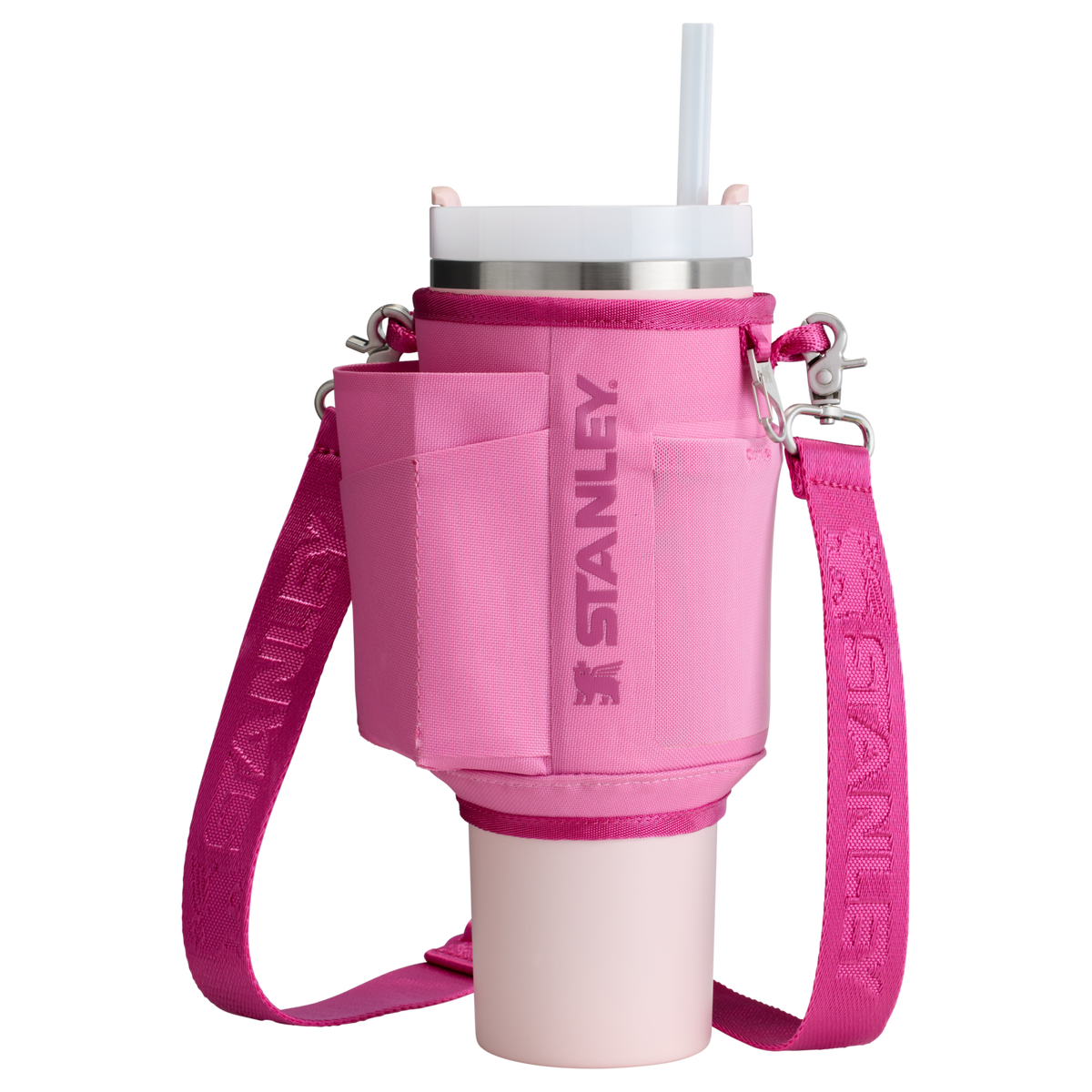 The Stanley All Day 40 OZ Quencher Carry-All. Peony