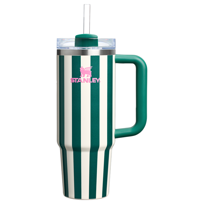 Stanley Quencher H2.0 FlowState™ Tumbler |40 Oz| Emerald Cabana Gloss (Premium Quality Imported)