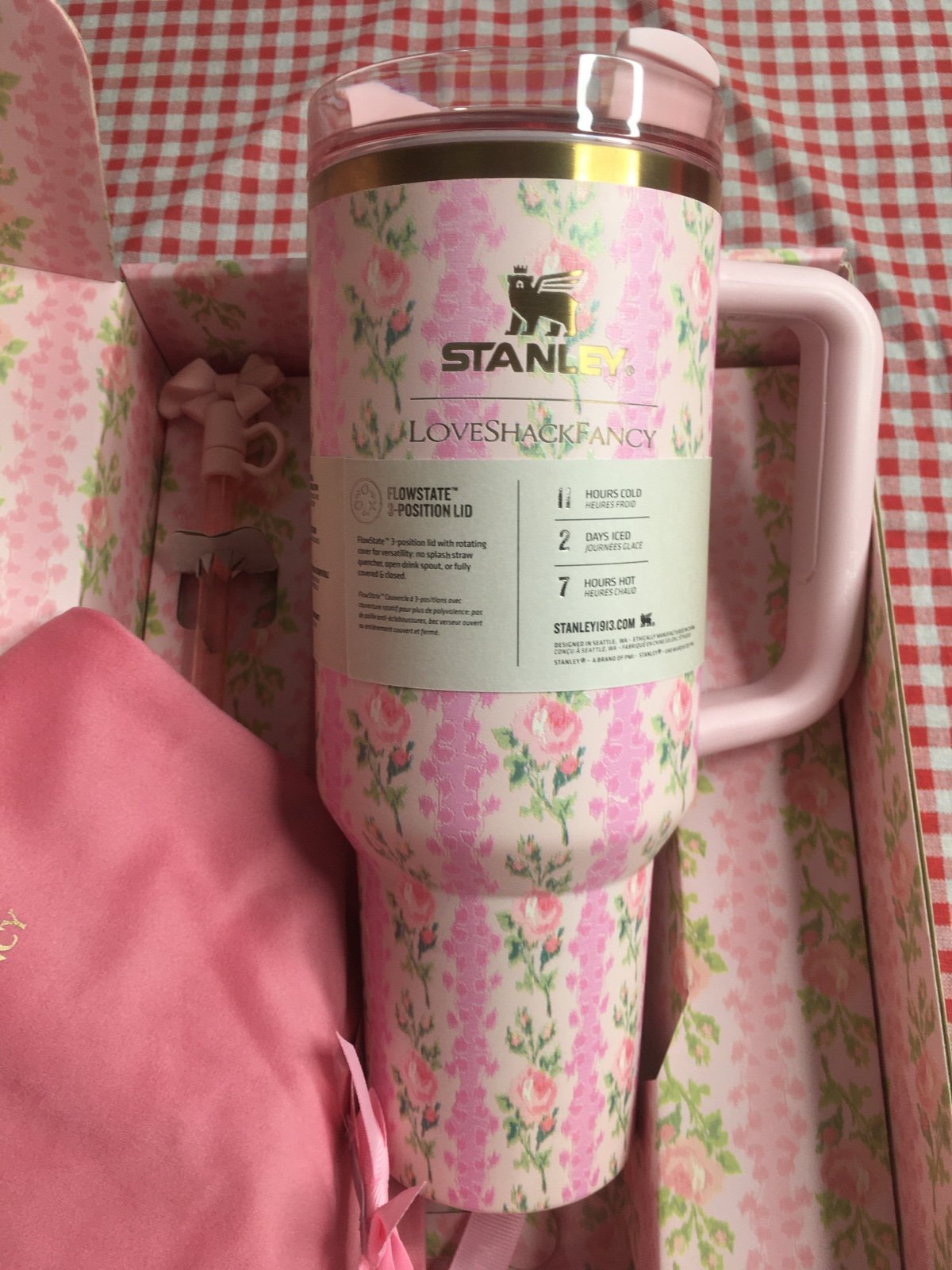 STANLEY x LOVESHACKFANCY 40 oz PINK BLOOMING HEIRLOOM QUENCHER