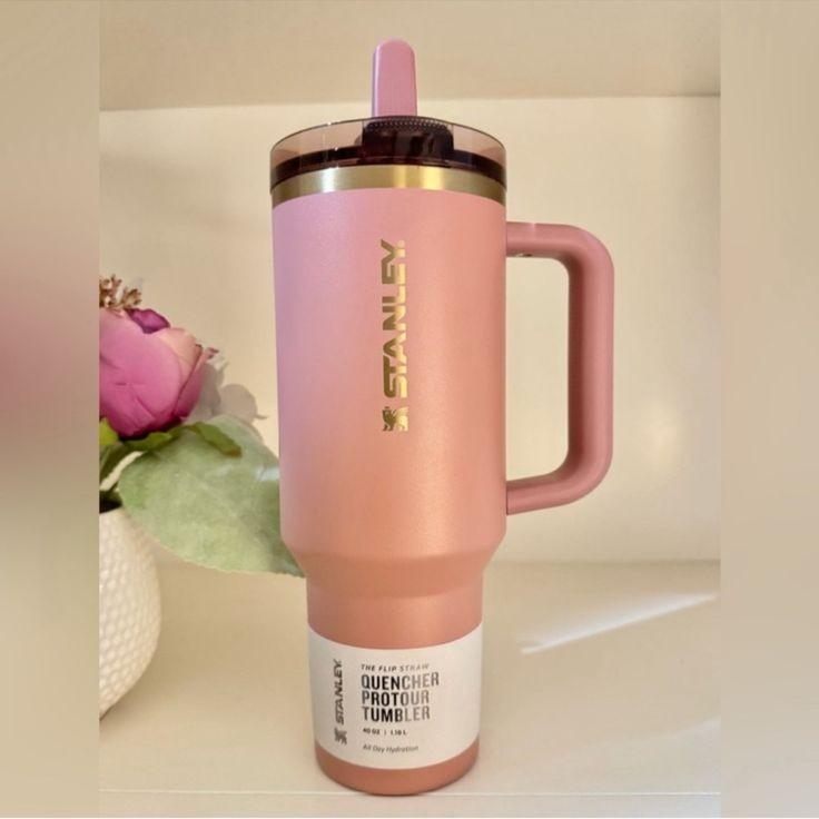 The Quencher ProTour FlipStraw Tumbler | LeakProof |40oz| Antique Pink (Imported Premium Quality)