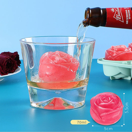 3D Rose Shaped Ice Mould Tray ( Silicone )