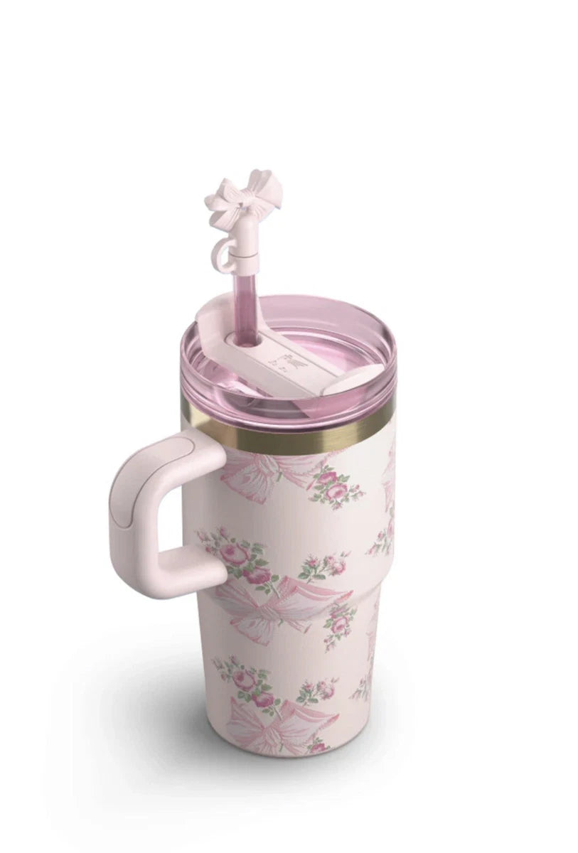 The Stanley X LoveShackFancy Holiday Quencher |20 Oz| Rosa Beaux Pink(imported fancy packaging with velvet dust bag)