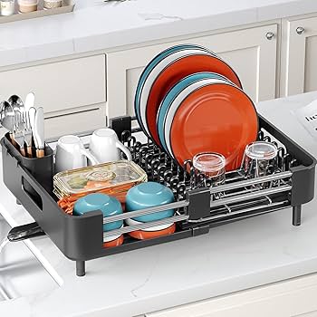 Extendable Dish Drying Rack with Box packaging