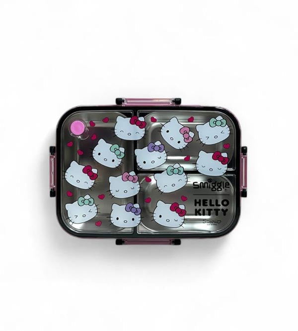 Smiggle Hello Kitty 3 Portion Stainless Steel Lunch Box – Leak Proof, 750ml (Original)