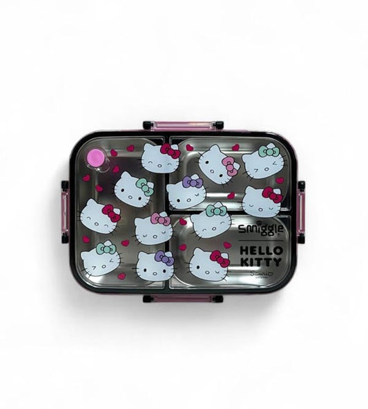 Smiggle Hello Kitty 3 Portion Stainless Steel Lunch Box – Leak Proof, 750ml (Original)