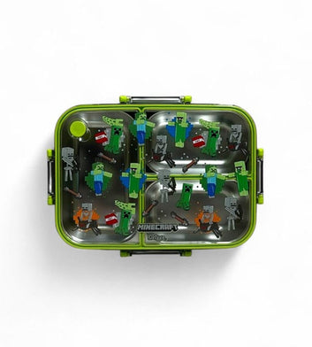 Smiggle Minecraft 3 Portion Stainless Steel Lunch Box – Leak Proof, 750ml ( Original)