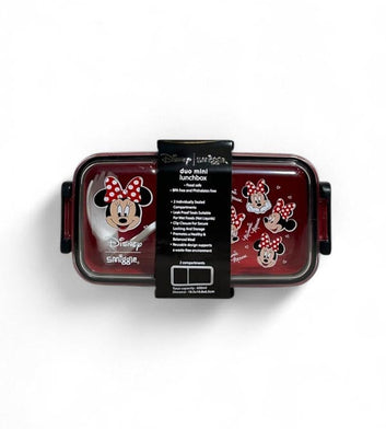 Smiggle Minnie Mouse Duo Mini Lunch Box – 2 Sealed Compartments, Leak Proof, 600ml (original)