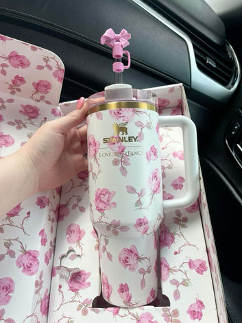 The Stanley X LoveShackFancy |40 oz| Ribbon Rosa(Imported Premium Quality GiftBox dust bag included)