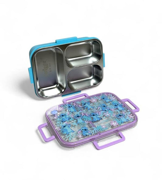Smiggle Stitch 3 Portion Stainless Steel Lunch Box – Leak Proof, 750ml (Original)