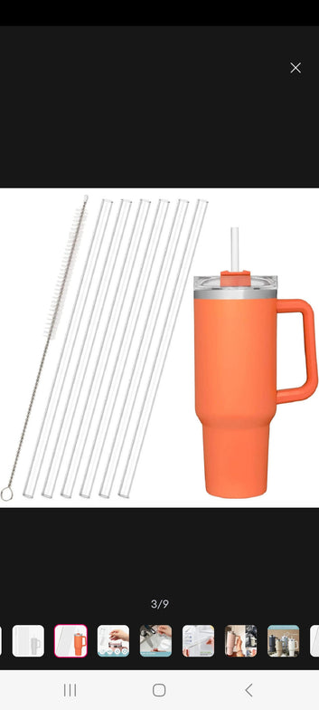 Acrylic Transparent Straws For Tumbler set of 2 straws (size 40oz)