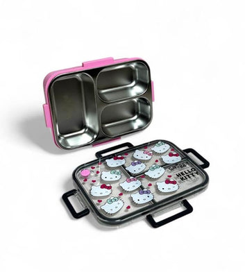 Smiggle Hello Kitty 3 Portion Stainless Steel Lunch Box – Leak Proof, 750ml (Original)