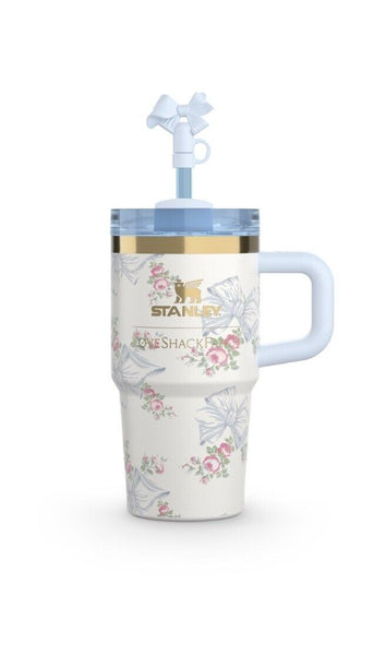 The Stanley X LoveShackFancy Holiday Quencher |20 Oz| Rosa Beaux Blue(imported fancy packaging with dustbag)