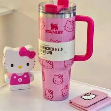 Stanley Quencher H2.0 FlowState™ Tumbler|40 Oz| Hello Kitty Pink (Imported Premium Quality)
