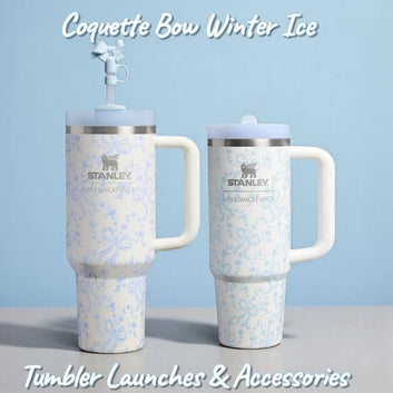 Stanley 1913 x LoveShackFancy Quencher H2.0 Flowstate™ Tumbler | 40 Oz | Coquette Winter Ice