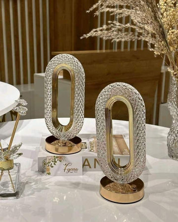 Oval Rechargeable Crystal Led Lamp (3 Color Modes)