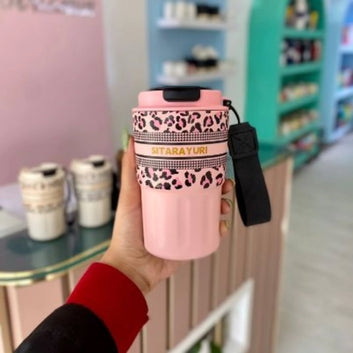 Sitarayuri Insulated Coffee Mug 520ml ( cheetah print)